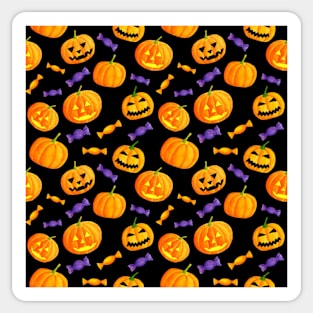 Pumpkins And Candies Pattern Sticker